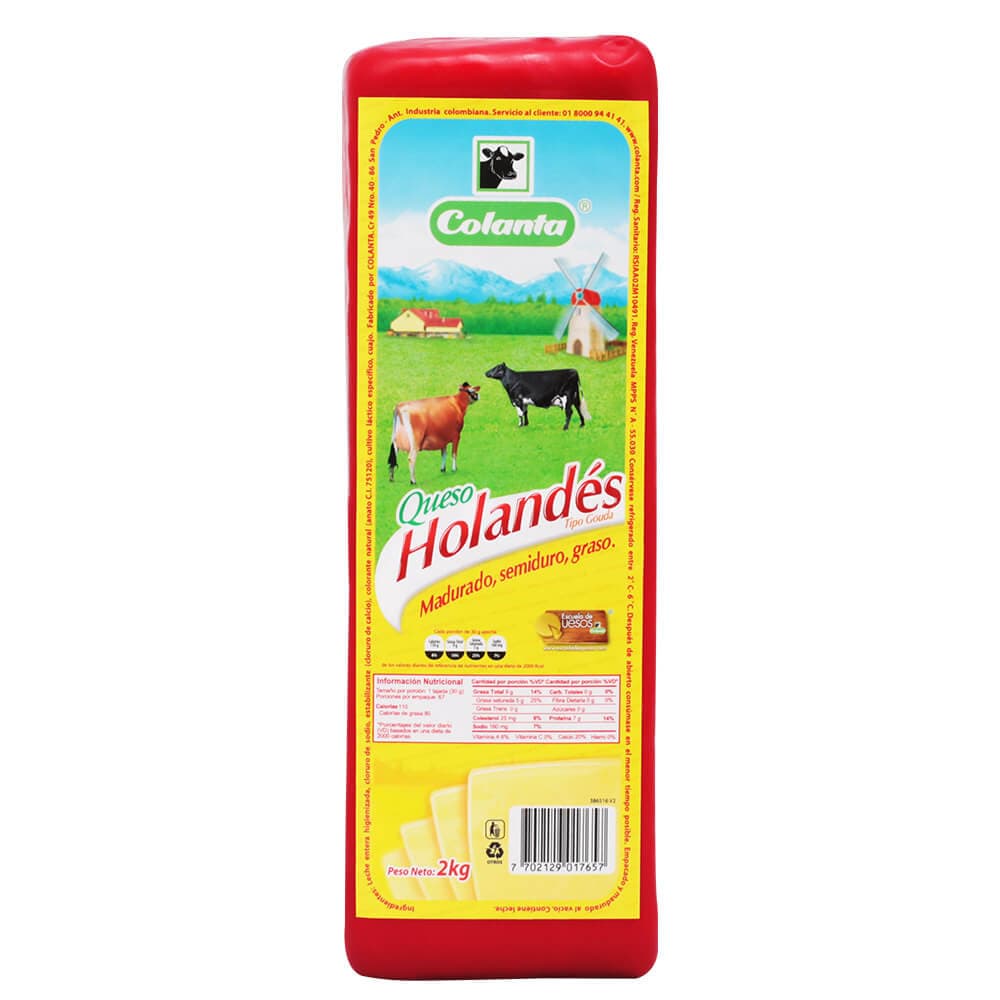 QUESO HOLANDES TIPO GOUADA COLANTA X2KG