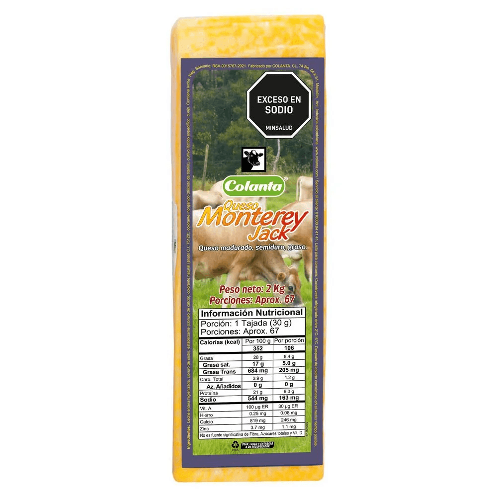 QUESO MONTEREY JACK COLANTA BQUE +/- 2KG