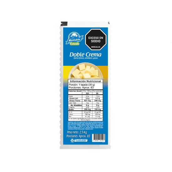 Queso Doble Crema Montefrio Colanta